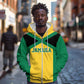 Afro-Jamaicans Football Custom Zip Hoodie Gold Ethnic Motifs