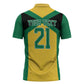 Afro-Jamaicans Football Custom Zipper Polo Shirt Gold Ethnic Motifs