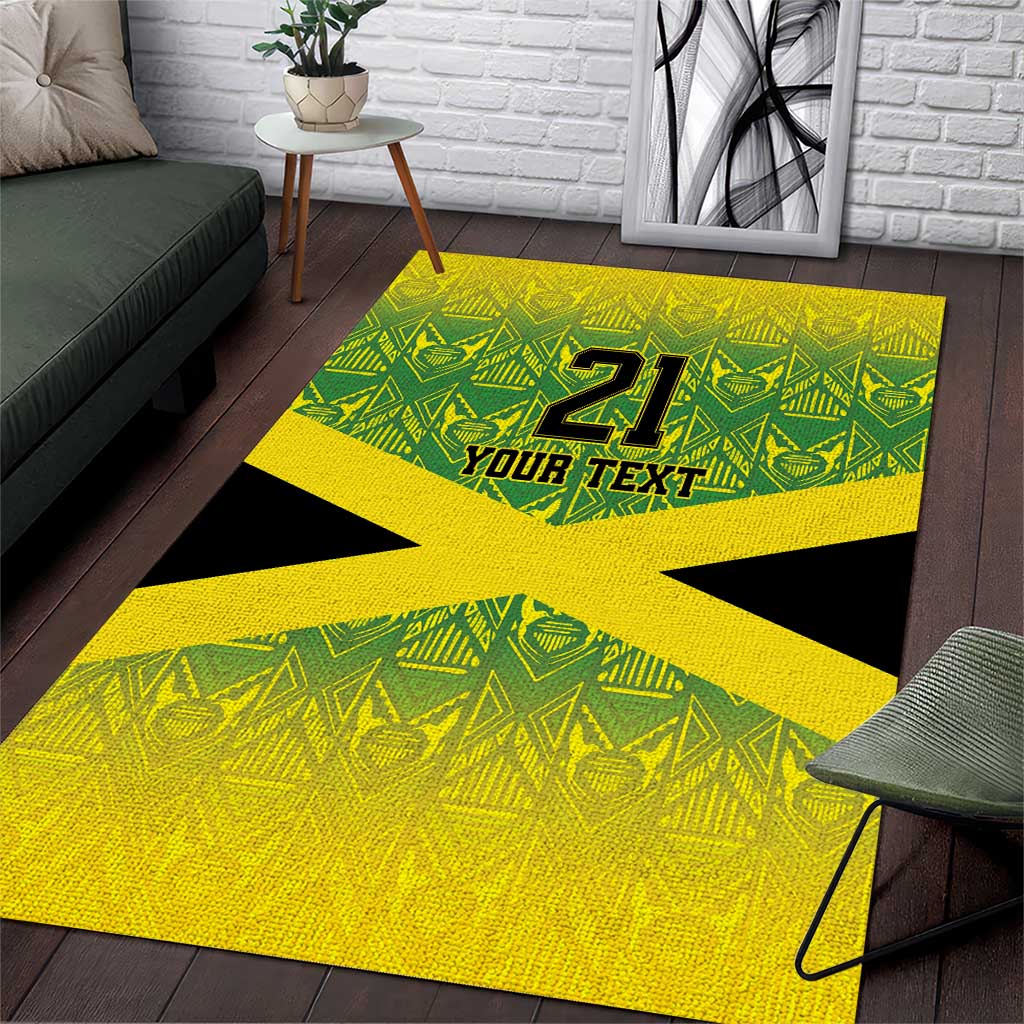 Afro-Jamaicans Custom Area Rug Reggae Boyz With Traditional Pattern by ...
