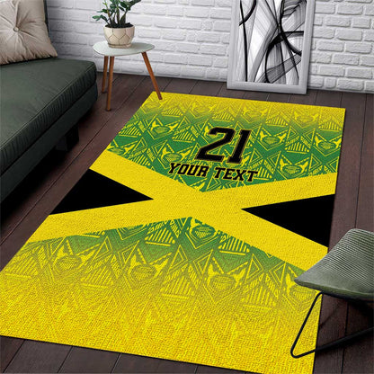 Afro-Jamaicans Custom Area Rug Reggae Boyz With Traditional Pattern