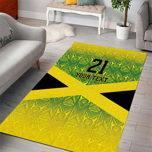Afro-Jamaicans Custom Area Rug Reggae Boyz With Traditional Pattern