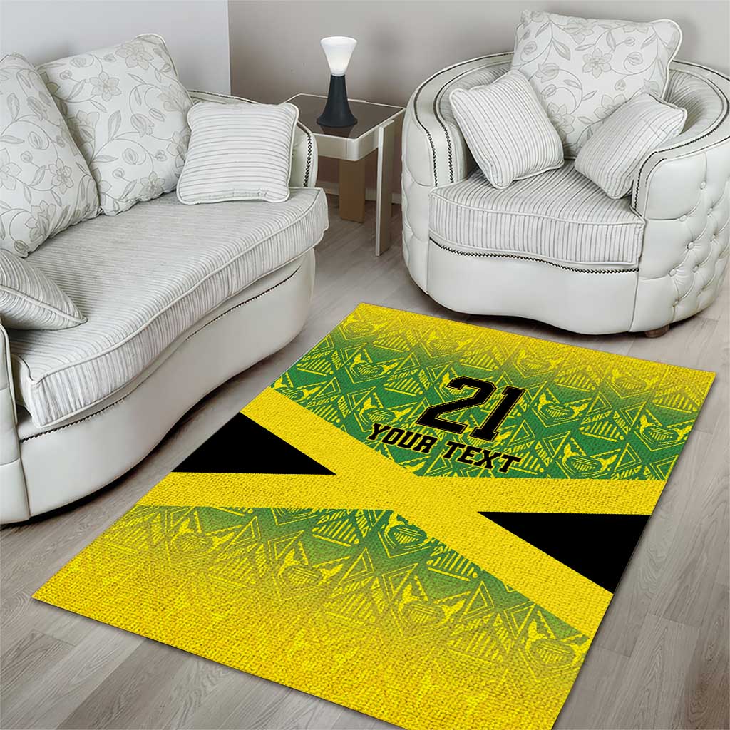 Afro-Jamaicans Custom Area Rug Reggae Boyz With Traditional Pattern