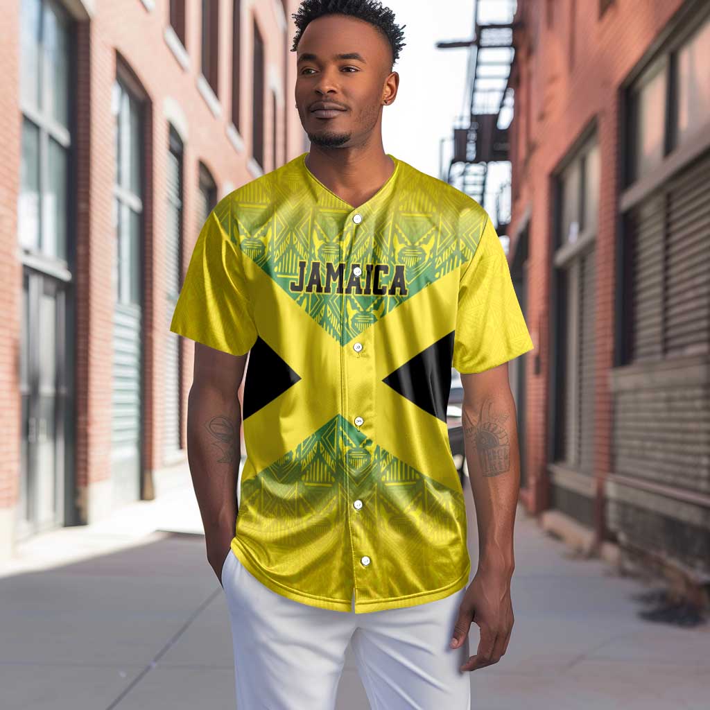 Afro-Jamaicans Custom Baseball Jersey Reggae Boyz With Traditional Pattern