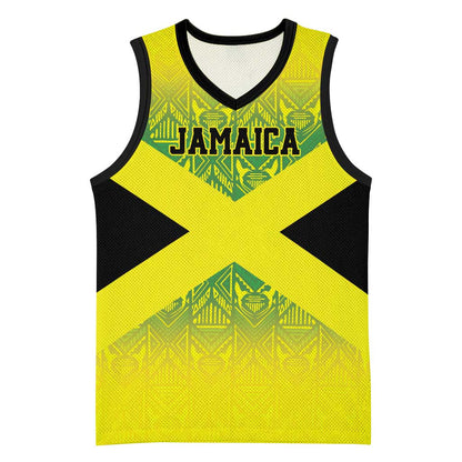 Afro-Jamaicans Custom Basketball Jersey Reggae Boyz With Traditional Pattern - African Pride