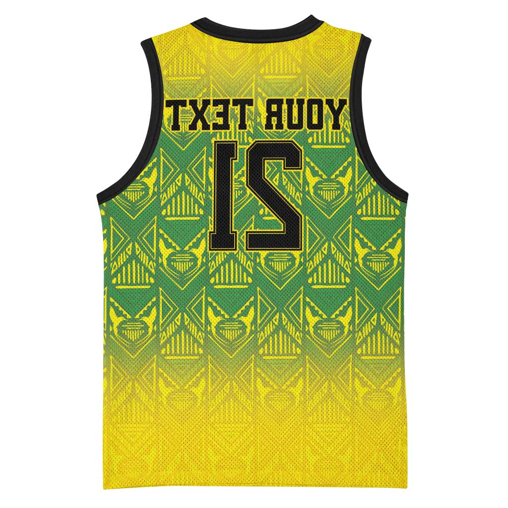 Afro-Jamaicans Custom Basketball Jersey Reggae Boyz With Traditional Pattern - African Pride