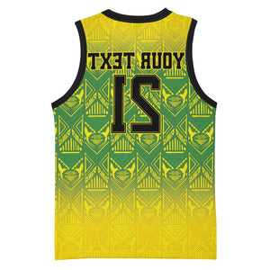 Afro-Jamaicans Custom Basketball Jersey Reggae Boyz With Traditional Pattern - African Pride