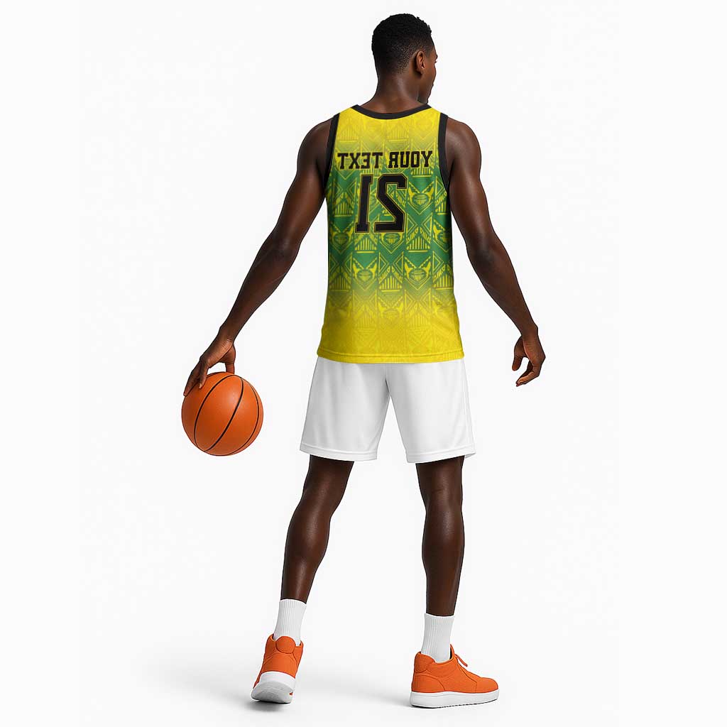 Afro-Jamaicans Custom Basketball Jersey Reggae Boyz With Traditional Pattern - African Pride