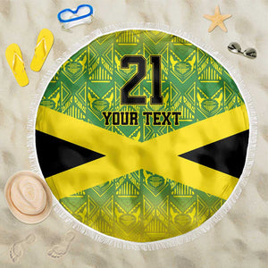 Afro-Jamaicans Custom Beach Blanket Reggae Boyz With Traditional Pattern