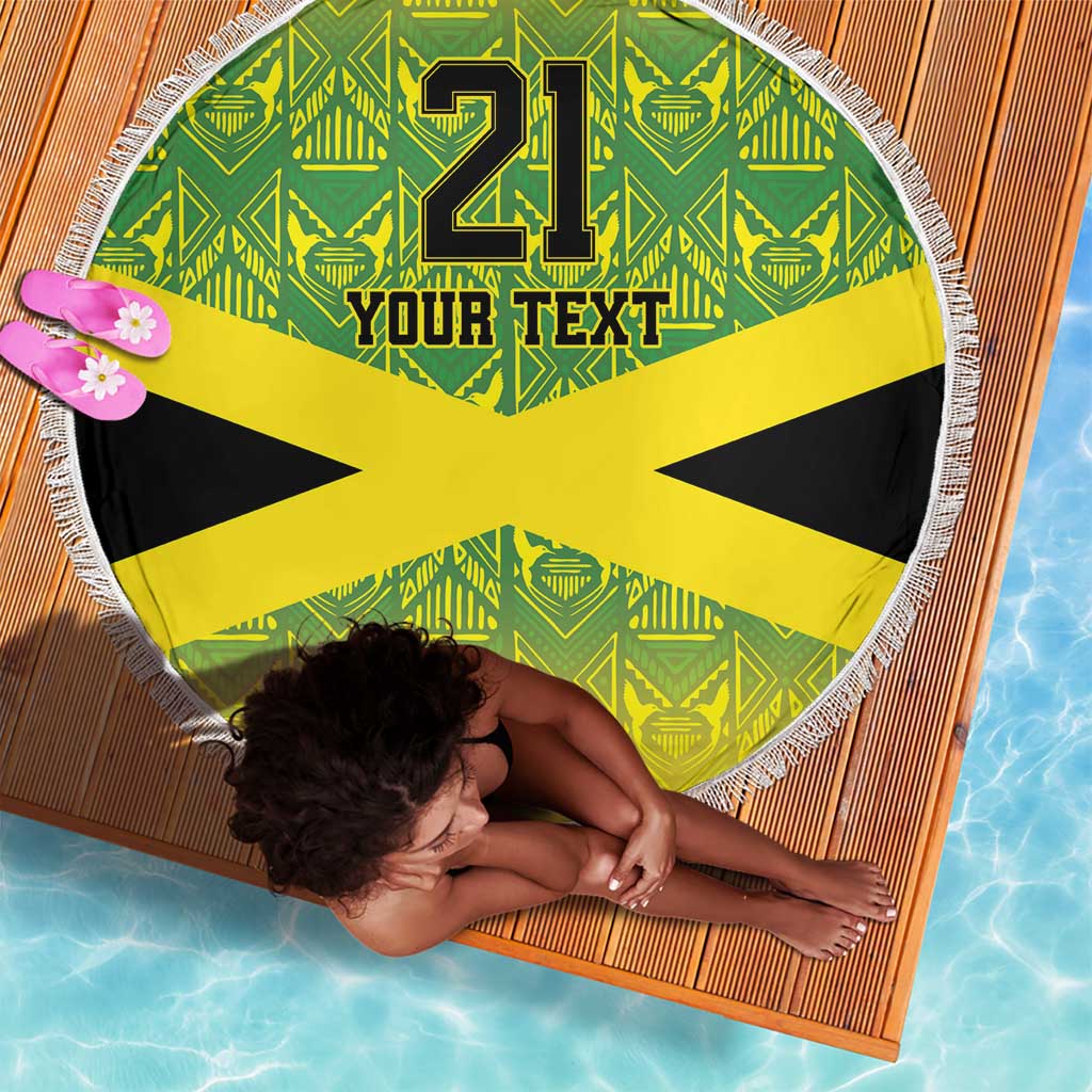 Afro-Jamaicans Custom Beach Blanket Reggae Boyz With Traditional Pattern