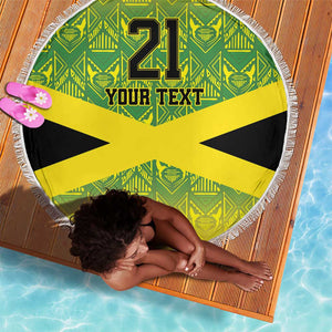 Afro-Jamaicans Custom Beach Blanket Reggae Boyz With Traditional Pattern