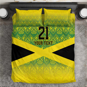 Afro-Jamaicans Custom Bedding Set Reggae Boyz With Traditional Pattern