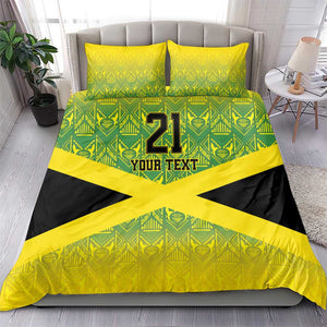 Afro-Jamaicans Custom Bedding Set Reggae Boyz With Traditional Pattern