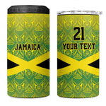 Afro-Jamaicans Custom 4 in 1 Can Cooler Tumbler Reggae Boyz With Traditional Pattern