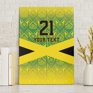Afro-Jamaicans Custom Canvas Wall Art Reggae Boyz With Traditional Pattern