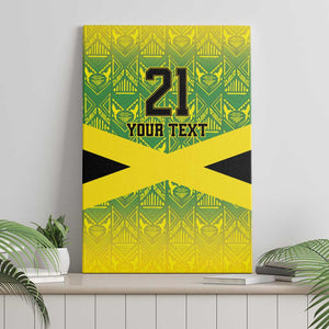 Afro-Jamaicans Custom Canvas Wall Art Reggae Boyz With Traditional Pattern