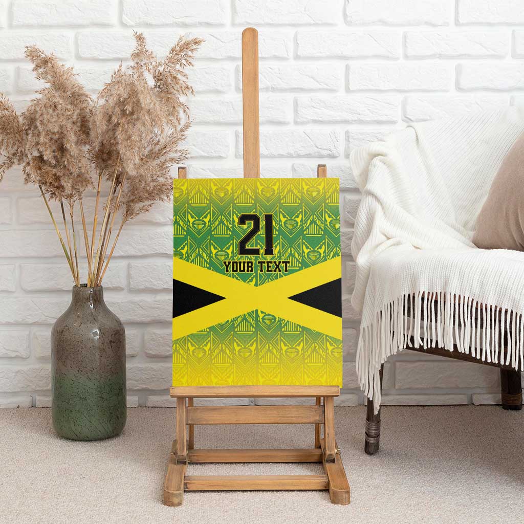 Afro-Jamaicans Custom Canvas Wall Art Reggae Boyz With Traditional Pattern