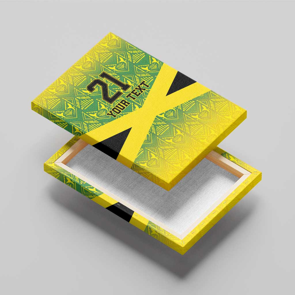 Afro-Jamaicans Custom Canvas Wall Art Reggae Boyz With Traditional Pattern