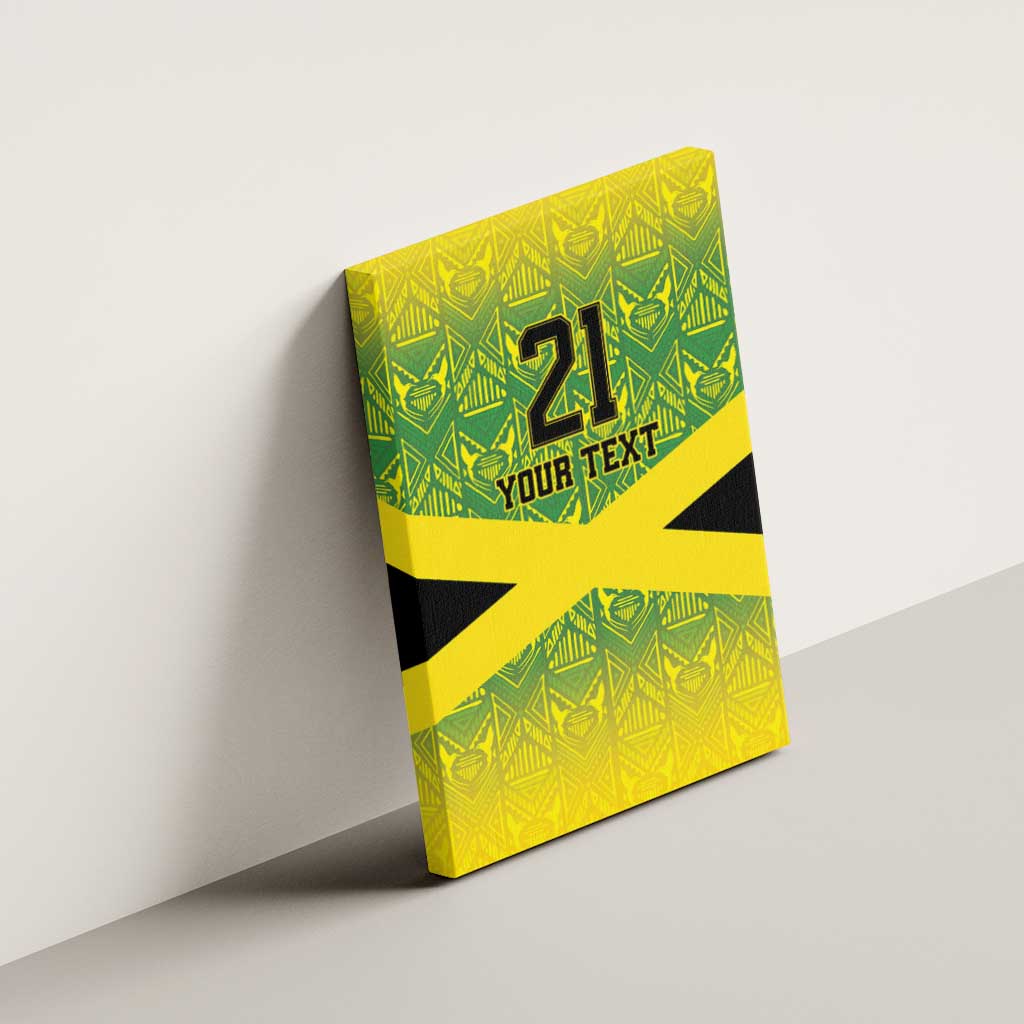 Afro-Jamaicans Custom Canvas Wall Art Reggae Boyz With Traditional Pattern