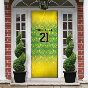 Afro-Jamaicans Custom Door Cover Reggae Boyz With Traditional Pattern