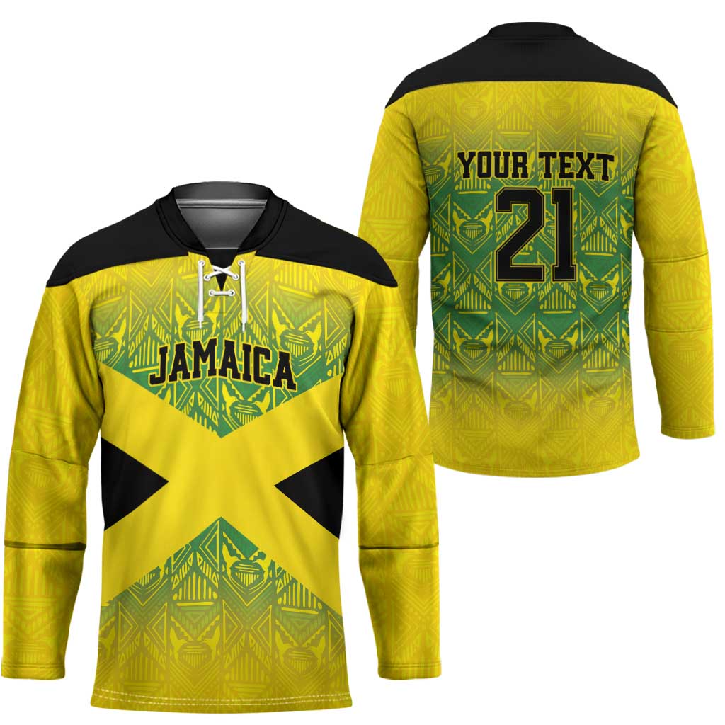 Afro-Jamaicans Custom Hockey Jersey Reggae Boyz With Traditional Pattern