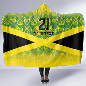 Afro-Jamaicans Custom Hooded Blanket Reggae Boyz With Traditional Pattern
