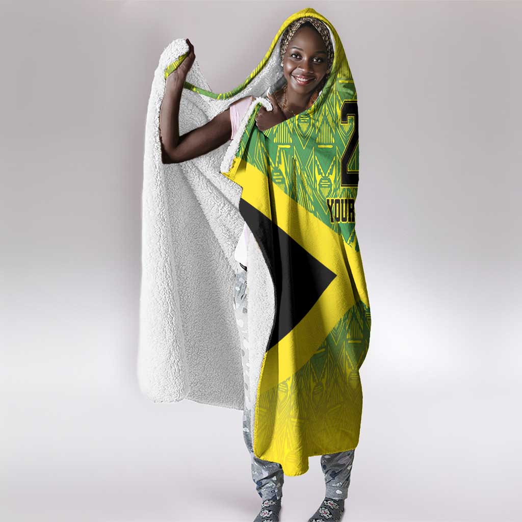 Afro-Jamaicans Custom Hooded Blanket Reggae Boyz With Traditional Pattern