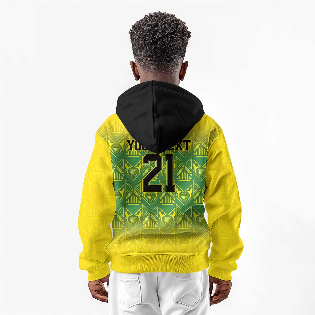 Afro-Jamaicans Custom Kid Hoodie Reggae Boyz With Traditional Pattern