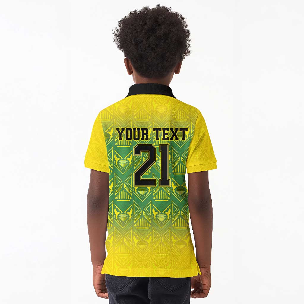 Afro-Jamaicans Custom Kid Polo Shirt Reggae Boyz With Traditional Pattern