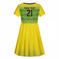 Afro-Jamaicans Custom Kid Short Sleeve Dress Reggae Boyz With Traditional Pattern