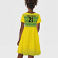 Afro-Jamaicans Custom Kid Short Sleeve Dress Reggae Boyz With Traditional Pattern