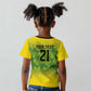 Afro-Jamaicans Custom Kid T shirt Reggae Boyz With Traditional Pattern