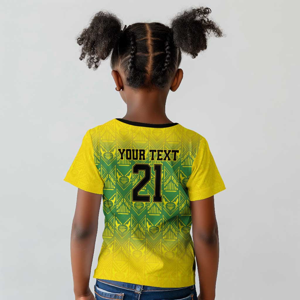 Afro-Jamaicans Custom Kid T shirt Reggae Boyz With Traditional Pattern