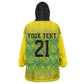 Afro-Jamaicans Custom Kid Wearable Blanket Hoodie Reggae Boyz With Traditional Pattern