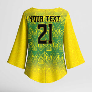 Afro-Jamaicans Custom Kimono Sleeve Blouse Reggae Boyz With Traditional Pattern