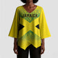 Afro-Jamaicans Custom Kimono Sleeve Blouse Reggae Boyz With Traditional Pattern