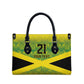 Afro-Jamaicans Custom Leather Bag Reggae Boyz With Traditional Pattern