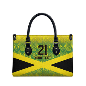 Afro-Jamaicans Custom Leather Bag Reggae Boyz With Traditional Pattern
