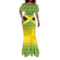 Afro-Jamaicans Custom Mermaid Dress Reggae Boyz With Traditional Pattern