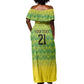 Afro-Jamaicans Custom Off Shoulder Maxi Dress Reggae Boyz With Traditional Pattern