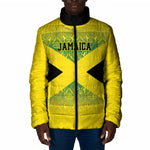 Afro-Jamaicans Custom Padded Jacket Reggae Boyz With Traditional Pattern