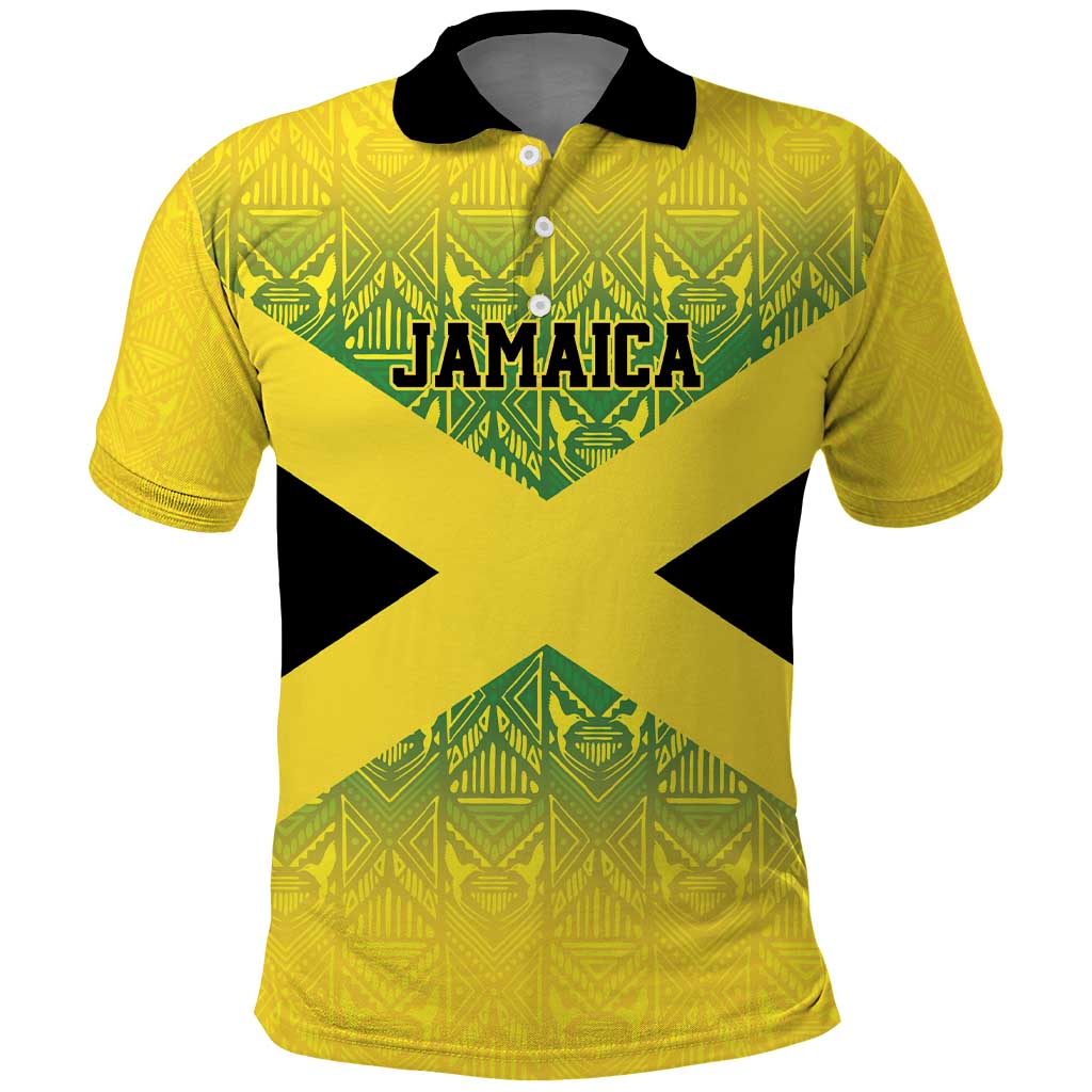 Afro-Jamaicans Custom Polo Shirt Reggae Boyz With Traditional Pattern