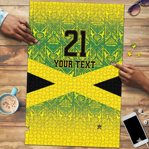 Afro-Jamaicans Custom Puzzle Reggae Boyz With Traditional Pattern