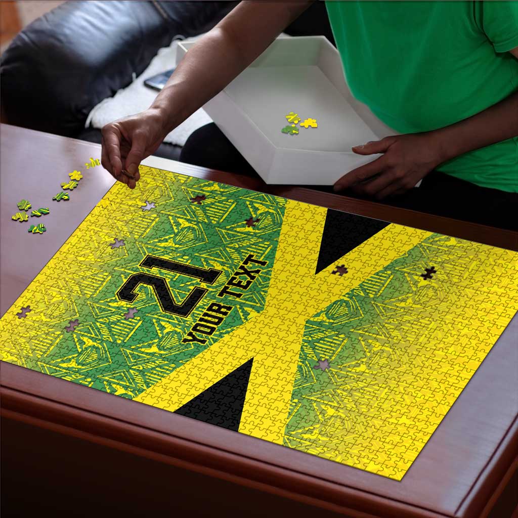 Afro-Jamaicans Custom Puzzle Reggae Boyz With Traditional Pattern