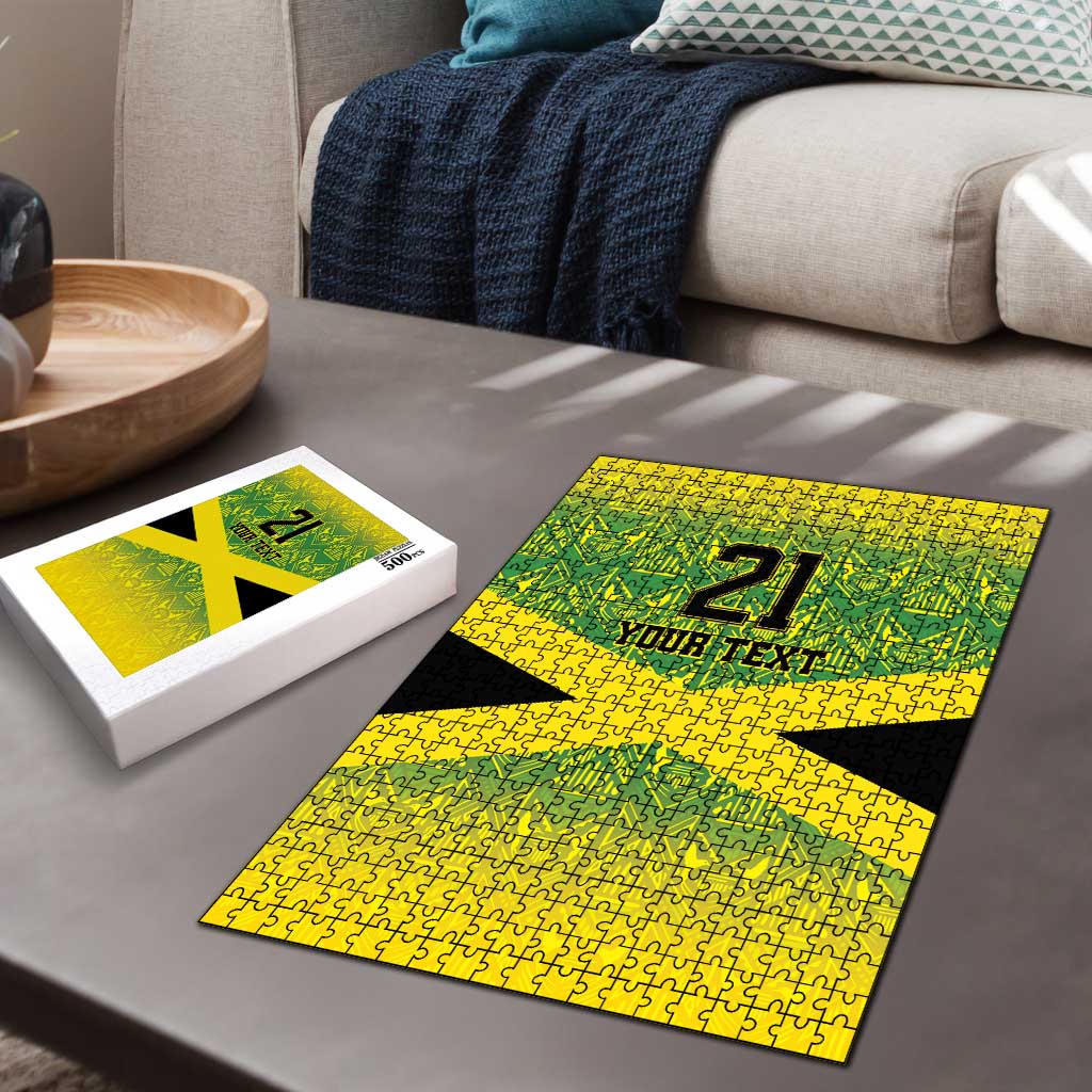Afro-Jamaicans Custom Puzzle Reggae Boyz With Traditional Pattern