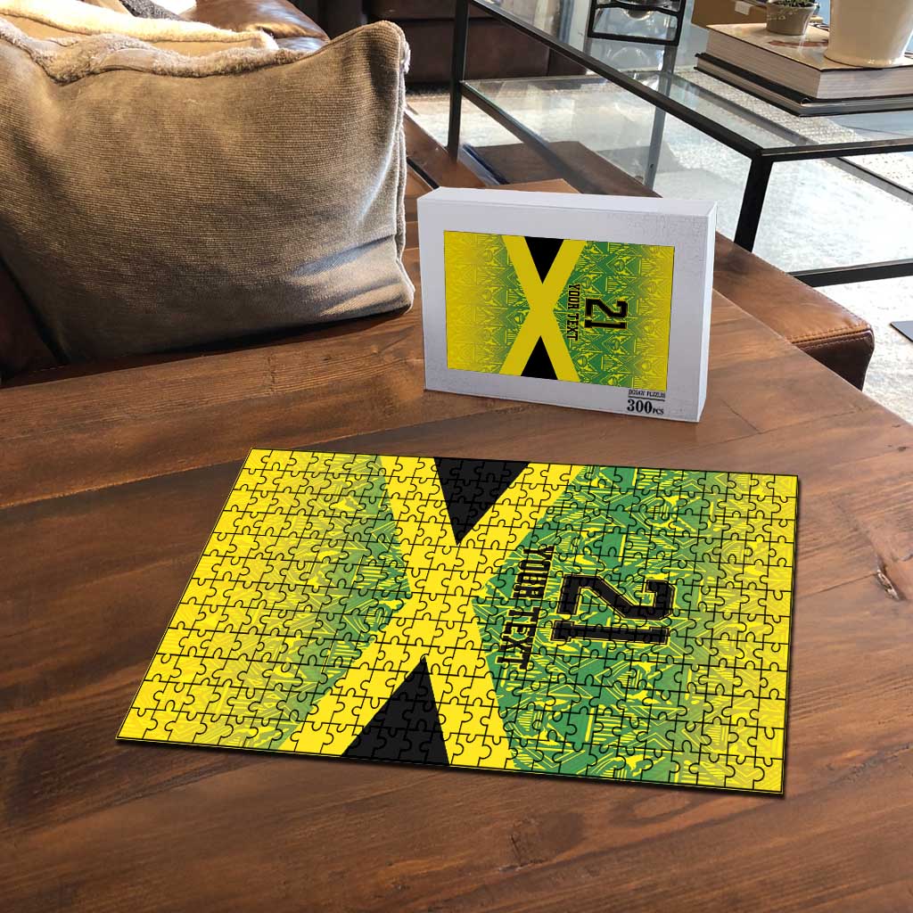 Afro-Jamaicans Custom Puzzle Reggae Boyz With Traditional Pattern