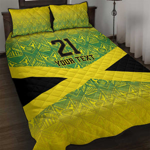 Afro-Jamaicans Custom Quilt Bed Set Reggae Boyz With Traditional Pattern