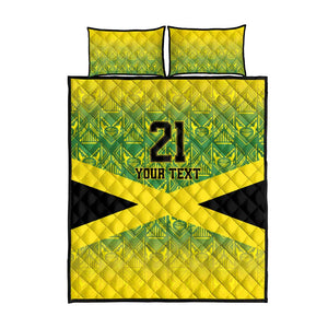 Afro-Jamaicans Custom Quilt Bed Set Reggae Boyz With Traditional Pattern