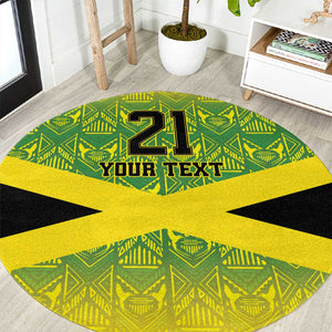 Afro-Jamaicans Custom Round Carpet Reggae Boyz With Traditional Pattern