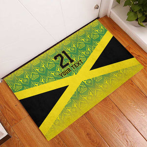 Afro-Jamaicans Custom Rubber Doormat Reggae Boyz With Traditional Pattern
