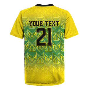 Afro-Jamaicans Custom Rugby Jersey Reggae Boyz With Traditional Pattern